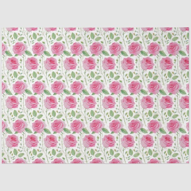 Cute,  floral/rose repeating pattern  tissue paper (Front)