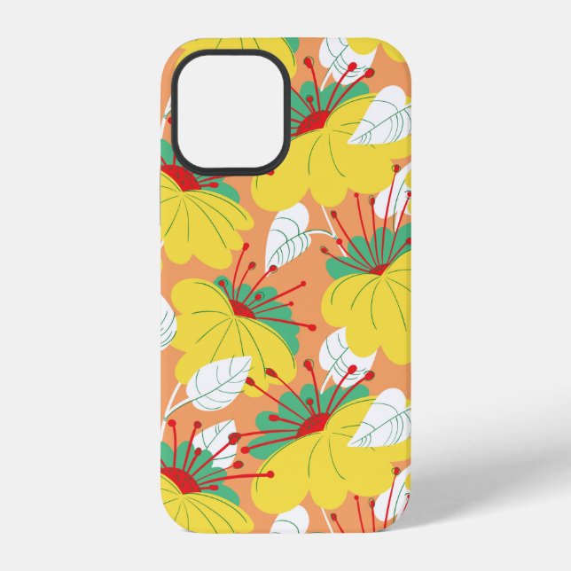 Cute floral seamless pattern. Background with hand iPhone Case (Back)