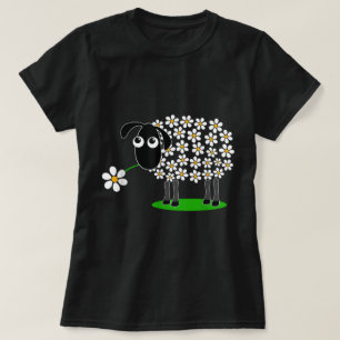 Cute Floral Sheep Design T-Shirt