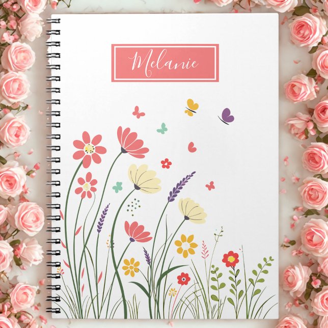 Cute Floral Spring Personalized Notebook (Creator Uploaded)