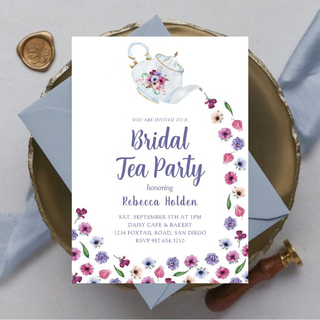 Cute Floral Tea Brunch Party Invitation (Créateur téléchargé)