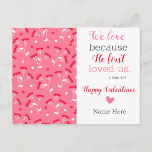 Cute Floral Valentine's Postcard