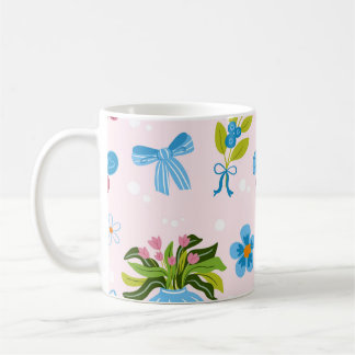 Cute Floral Vase Seamless Pattern Coffee Mug