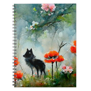 Cute floral wild animal    photo notebook