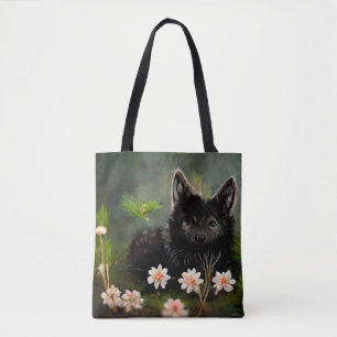 Cute floral wild animal  tote bag