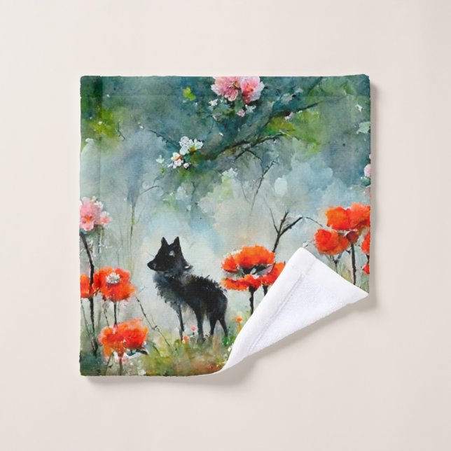 Cute floral wild animal   wash cloth (Wash Cloth)