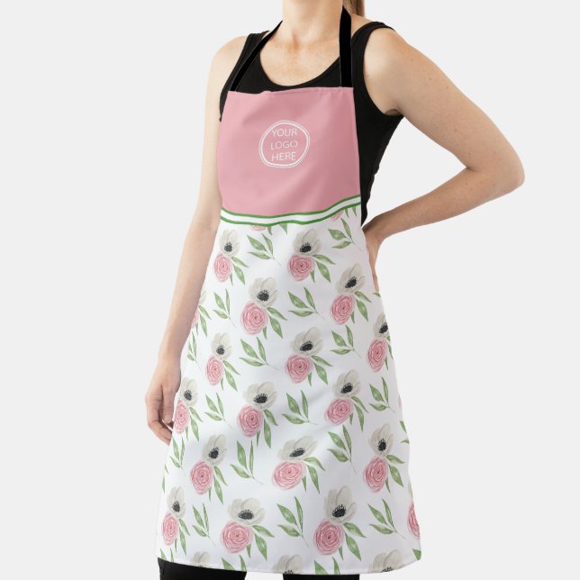 Cute Floral Your Logo Here Apron (Insitu)