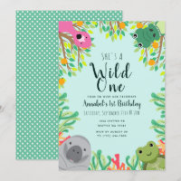 Cute Florida Animals Wild One Kids Birthday 