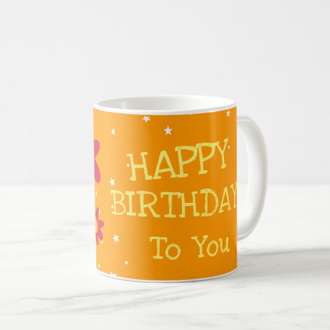 Cute Flower Birthdays Coffee Mug (Front Right)