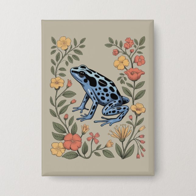 Cute Flower Blue Poison Dart Frog Toad  Frog Lover (Front)