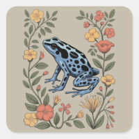 Cute Flower Blue Poison Dart Frog Toad  Frog Lover
