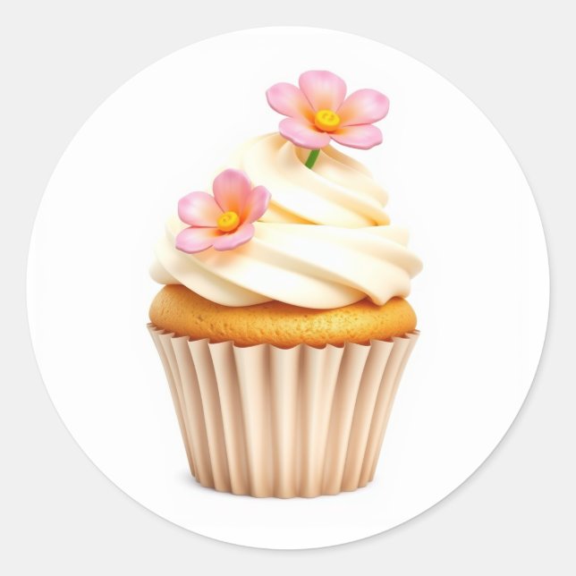 Cute Flower Cupcake Stickers (Front)