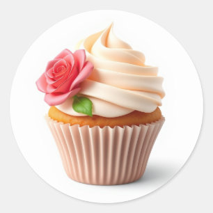 Cute Flower Cupcake Stickers