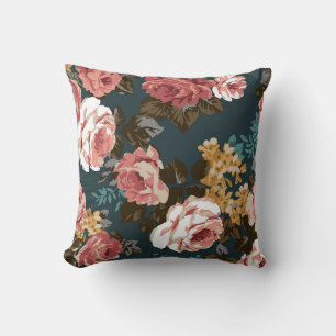 cute flower design textile illustrationart, patter throw pillow