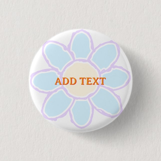 Cute Flower Drawing Custom Text 1 Inch Round Button (Front)