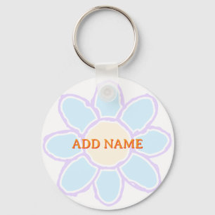 Cute Flower Drawing Custom Text Keychain