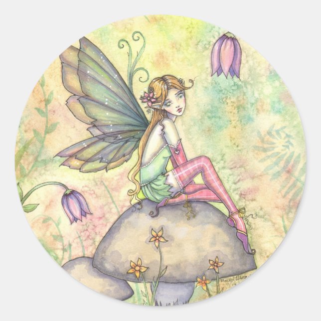 Cute Flower Fairy in Garden Stickers (Front)