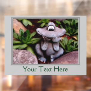 Cute Flower Garden Frog Welcome  Window Cling