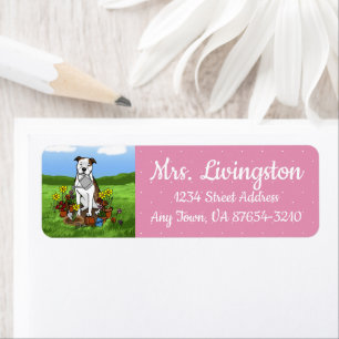Cute Flower Gardener Pit Bull (lt brindle white 3)