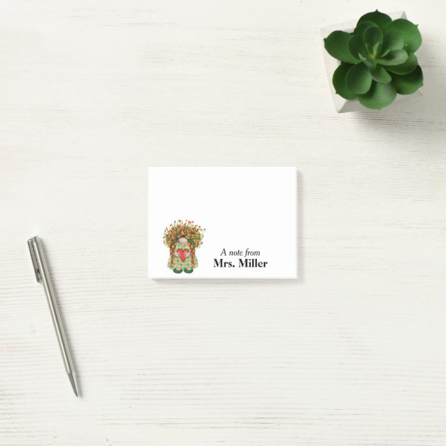 Cute Flower Girl Gnome Personalized Notes (Office)