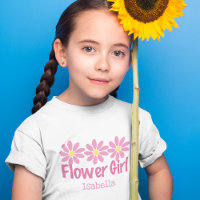 Cute Flower Girl Pink Daisy Personalized Girls