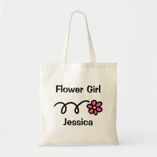 Cute flower girl tote bag with personalized name