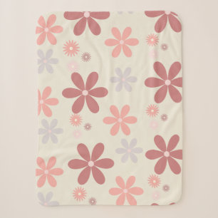 cute flower girly girl glitter   sherpa blanket