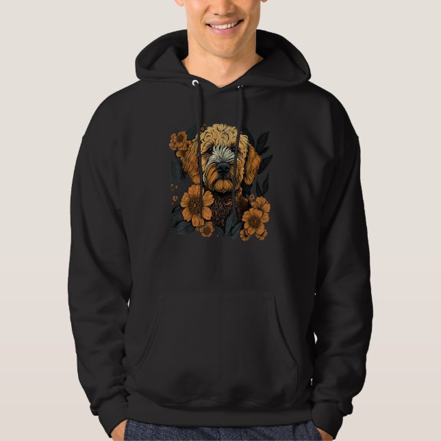 Cute Flower Goldendoodle summer Floral Golden Dood Hoodie (Front)
