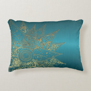 Cute flower henna hand drawn design decorative pillow