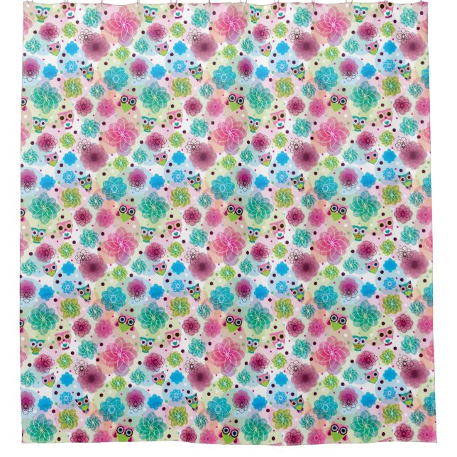Cute flower owl background pattern (Front)
