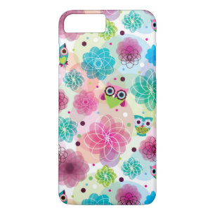 Cute flower owl background pattern Case-Mate iPhone case