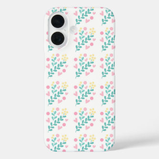 Cute flower pattern design iPhone 16 case