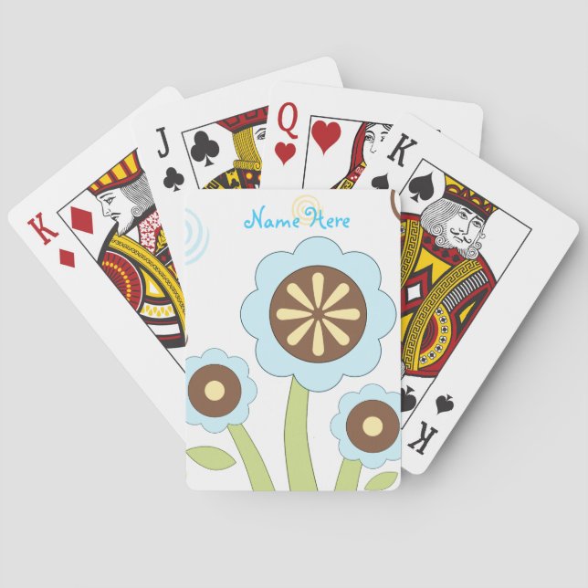 Cute Flower Personalized Playing Cards (Back)