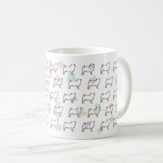 Cute Flower Pug Dog Pattern Mug