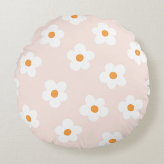 Cute flower round pillow
