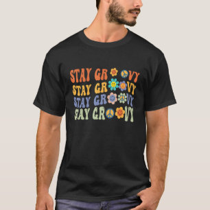 Cute Flower Stay Groovy Hippie Retro 70s Vibes T-Shirt