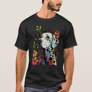 Cute Flower summer Floral Dalmatian 5 T-Shirt
