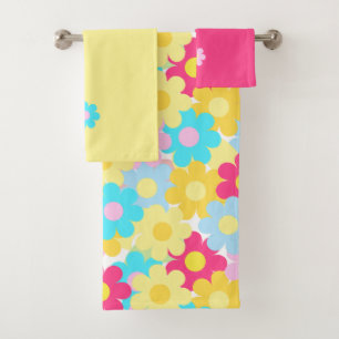 Cute Flowers Bath Towel Set
