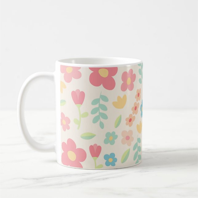 Cute flowers coffee mug (Left)