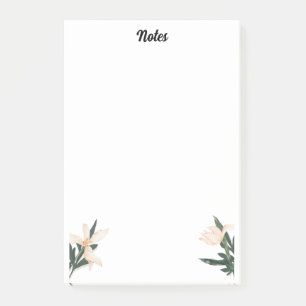 Cute flowers & Custom Name,Simple Personalized Post-it Notes