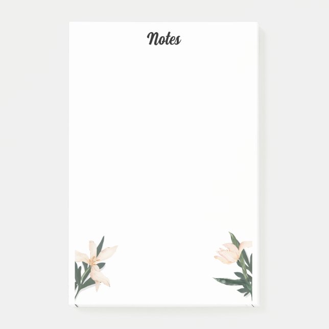 Cute flowers & Custom Name,Simple Personalized Post-it Notes (Front)