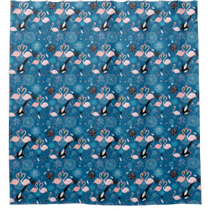 Cute flowers flamingos pattern