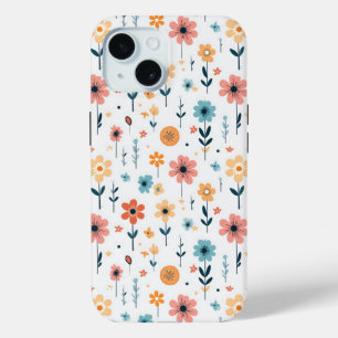 Cute Flowers Floral Pattern iPhone 15 Case