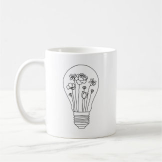 Cute Flowers in Light Bulb Coffee Mug