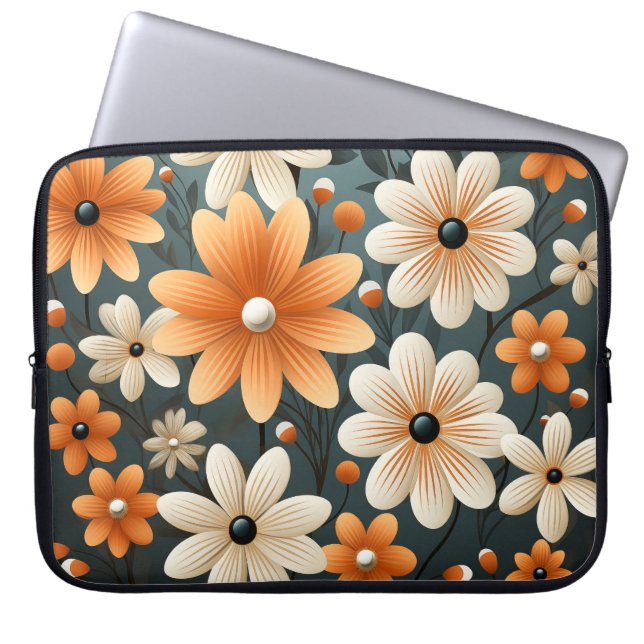 Cute flowers laptop sleeve (Front)