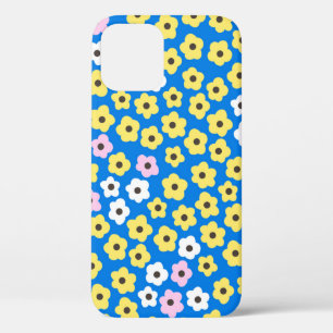 Cute flowers: seamless cartoon pattern. iPhone 12 case