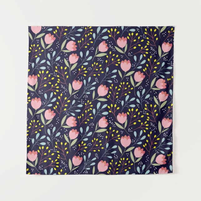 Cute flowers seamless pattern tapestry (Front)