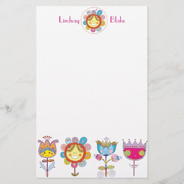 Cute Flowers Stationery (Front)
