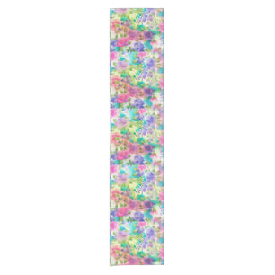 Cute flowers Watercolor hand paint design Short Table Runner