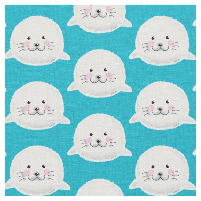Cute fluffy baby seal fabric (Close Up)
